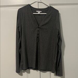 Athleta Charcoal Buttoned Blouse